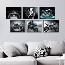 Set Of 3 Ninja H2r Bike Sticky Canvas Frames For Wall Decore / Sticky Phototiles