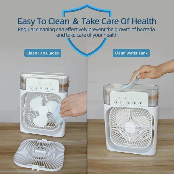 Portable Air Conditioner Fan Usb Electric Fan With Led Night Light.
