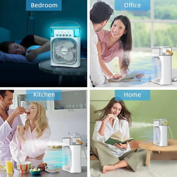 Portable Air Conditioner Fan Usb Electric Fan With Led Night Light.