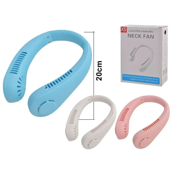 X5 Leafless Hanging Neck Fan With Adjustable Neck Band.