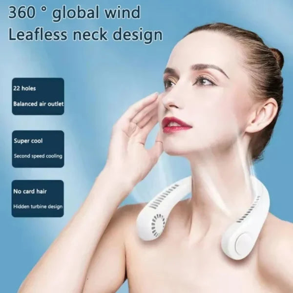 X5 Leafless Hanging Neck Fan With Adjustable Neck Band.