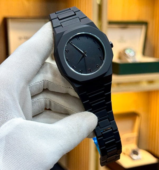 Full Black Aura Quartz Watch – Lightweight Design, , Premium Quality & Finish.