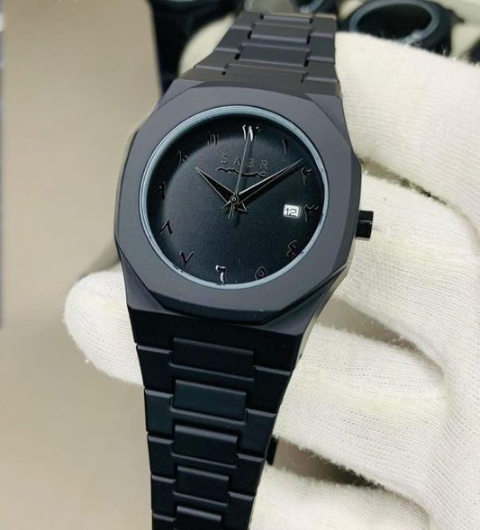 Full Black Aura Quartz Watch – Lightweight Design, , Premium Quality & Finish.